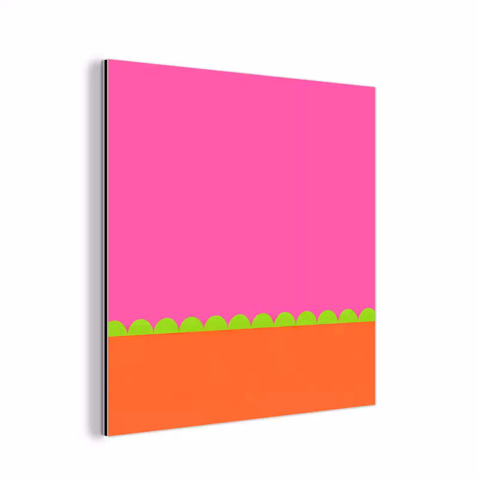 Aluminium schilderij - Abstract - Geometrisch - Kleurblokken - Roze - Oranje — 1