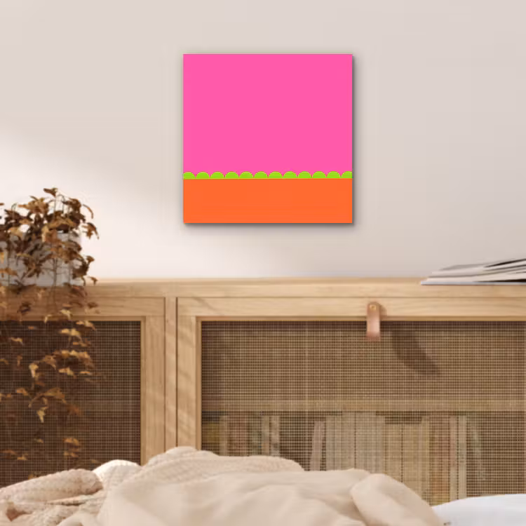 Aluminium schilderij - Abstract - Geometrisch - Kleurblokken - Roze - Oranje — 4