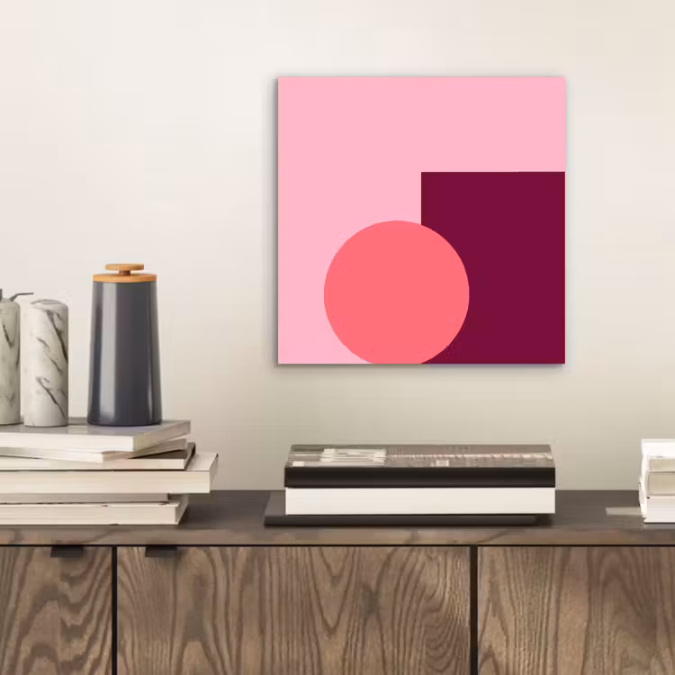 Aluminium schilderij - Abstract - Vormen - Roze - Modern - Design — 2