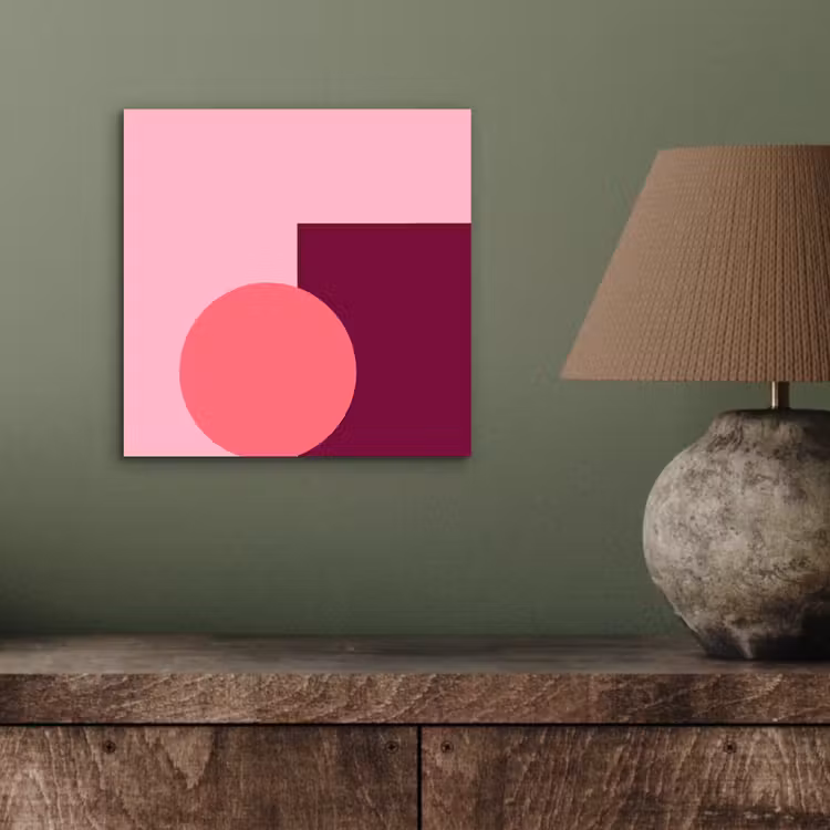 Aluminium schilderij - Abstract - Vormen - Roze - Modern - Design — 3