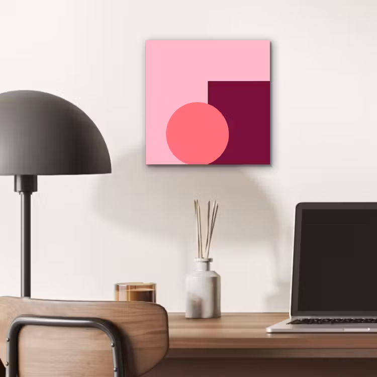 Aluminium schilderij - Abstract - Vormen - Roze - Modern - Design — 6