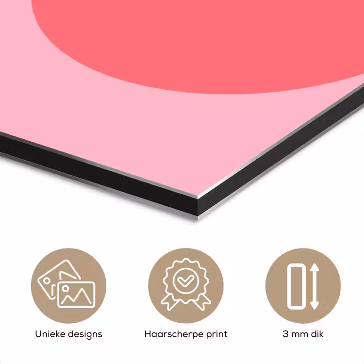 Aluminium schilderij - Abstract - Vormen - Roze - Modern - Design — 7