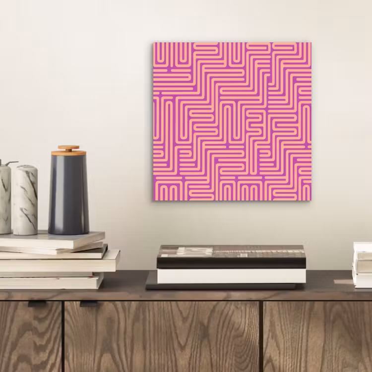 Aluminium schilderij - Patroon - Lijnen - Abstract - Modern - Paars — 2