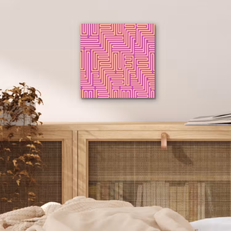 Aluminium schilderij - Patroon - Lijnen - Abstract - Modern - Paars — 4