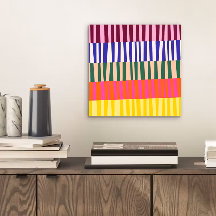 Aluminium schilderij - Patroon - Strepen - Abstract - Modern - Kleurrijk — 2