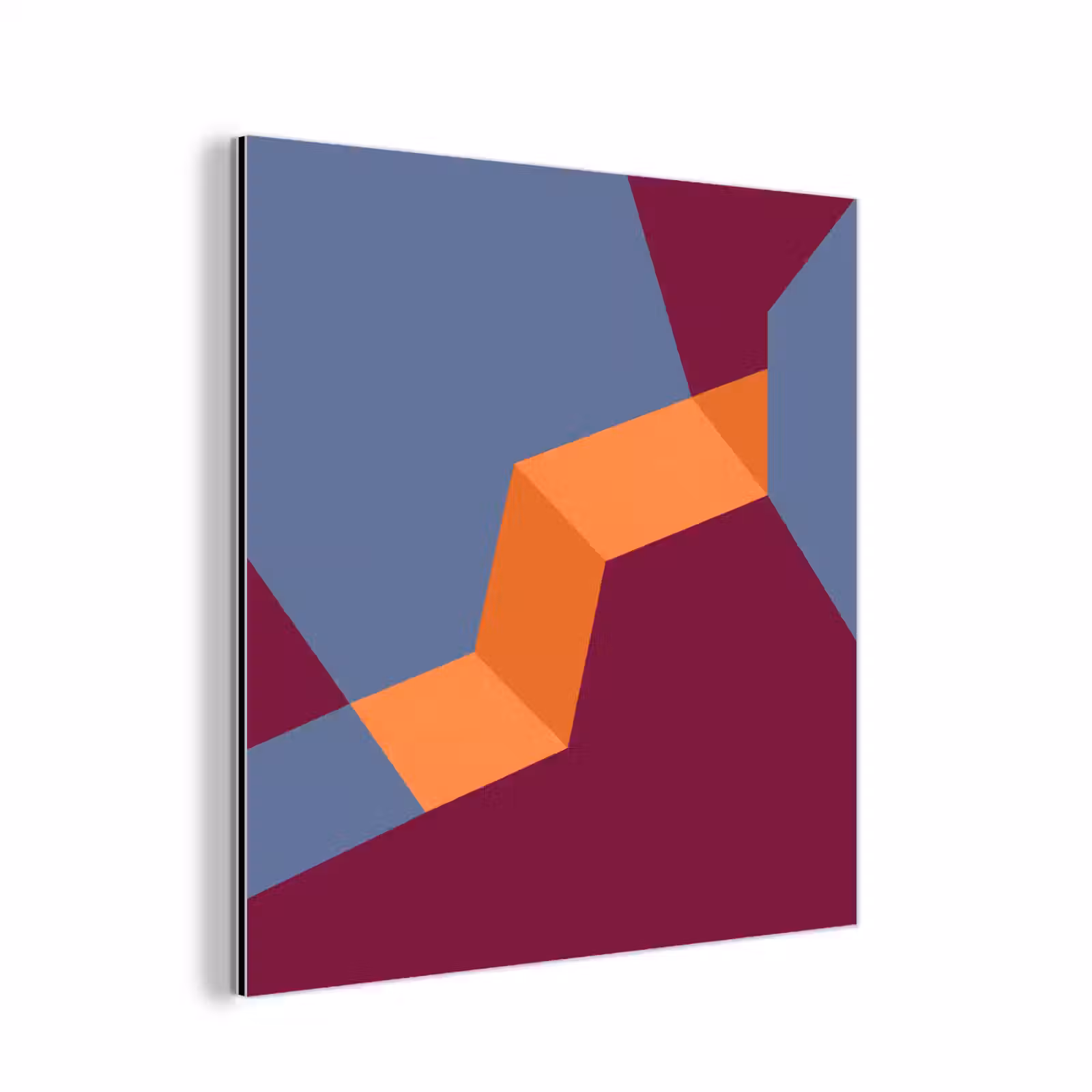 Aluminium schilderij - Abstract - Vormen - Modern - Blauw - Oranje — 1