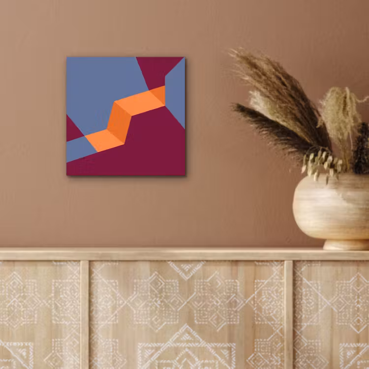 Aluminium schilderij - Abstract - Vormen - Modern - Blauw - Oranje — 5
