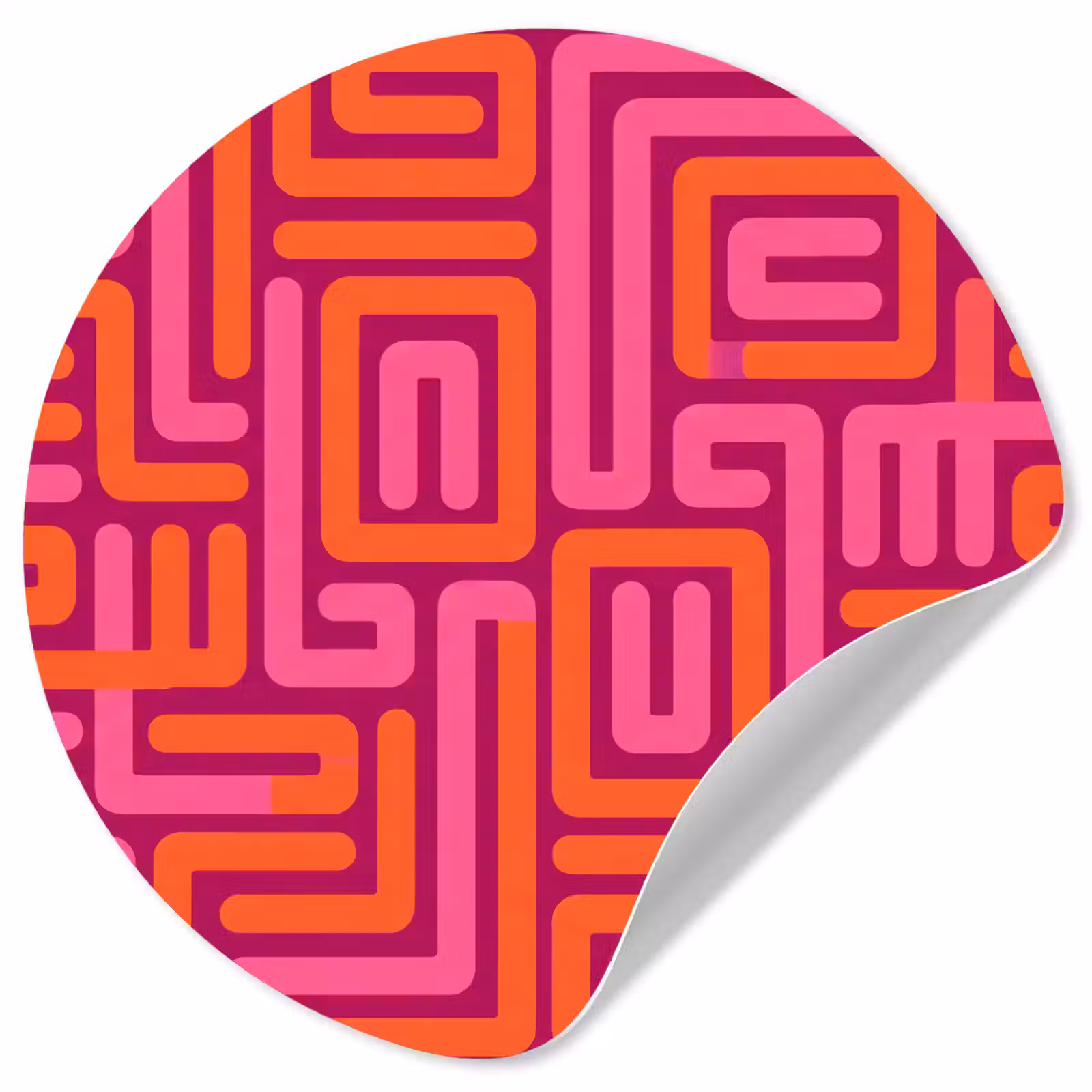 Behangcirkel - Abstract - Patroon - Lijnen - Roze - Oranje — 1