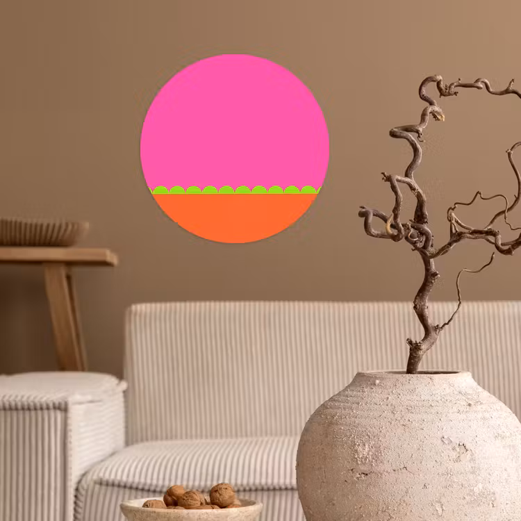 Behangcirkel - Abstract - Geometrisch - Kleurblokken - Roze - Oranje — 2