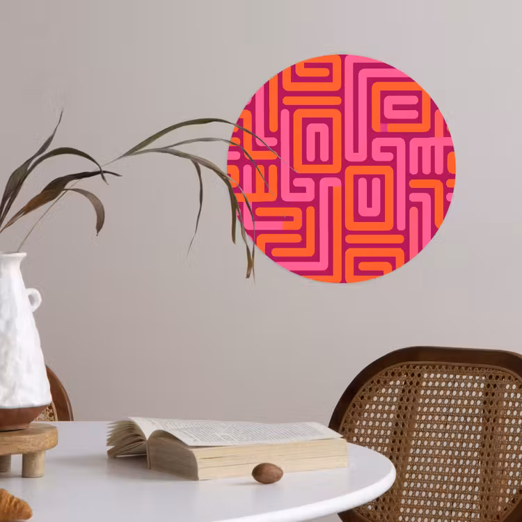 Behangcirkel - Abstract - Patroon - Lijnen - Roze - Oranje — 4