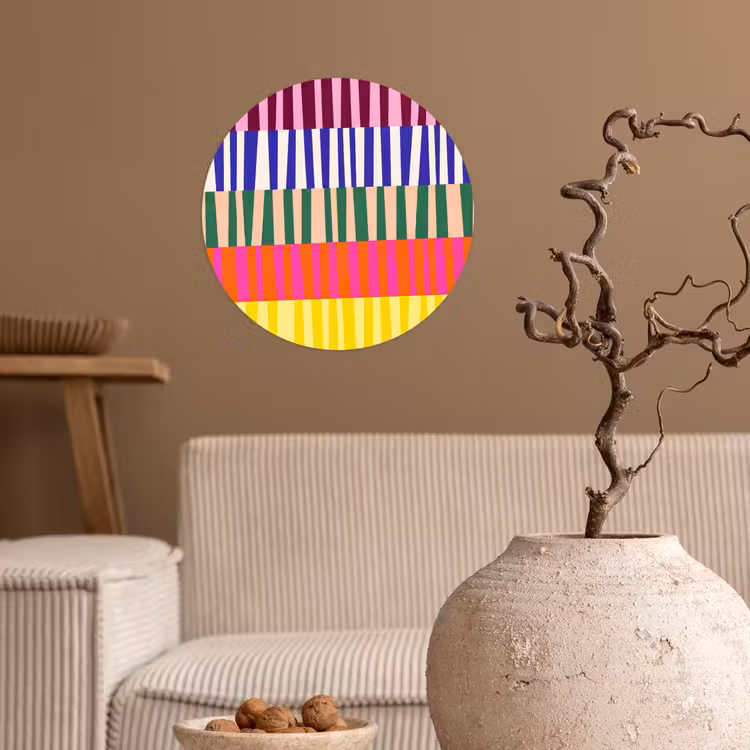 Behangcirkel - Patroon - Strepen - Abstract - Modern - Kleurrijk — 2