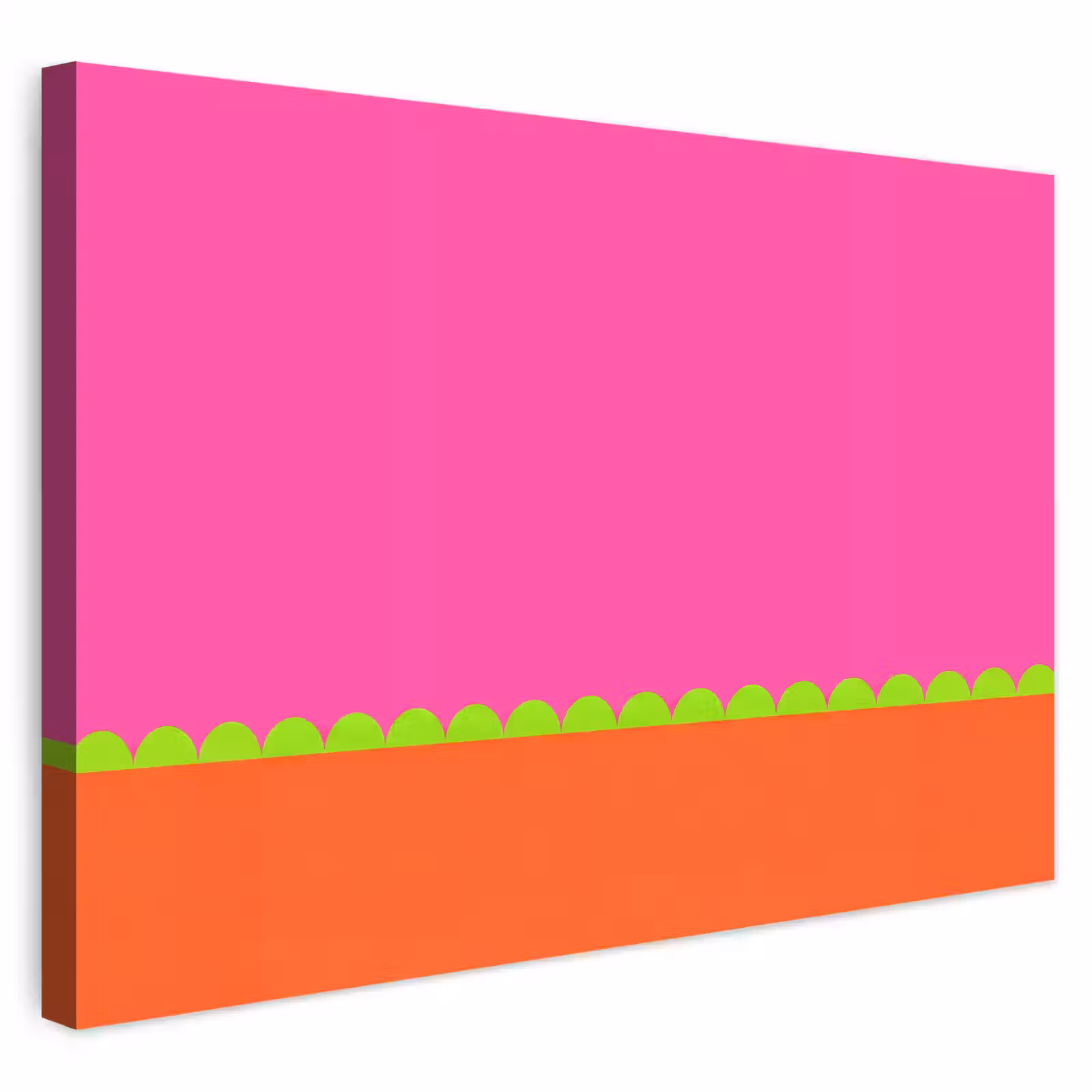 Buiten canvas - Abstract - Geometrisch - Kleurblokken - Roze - Oranje — 1