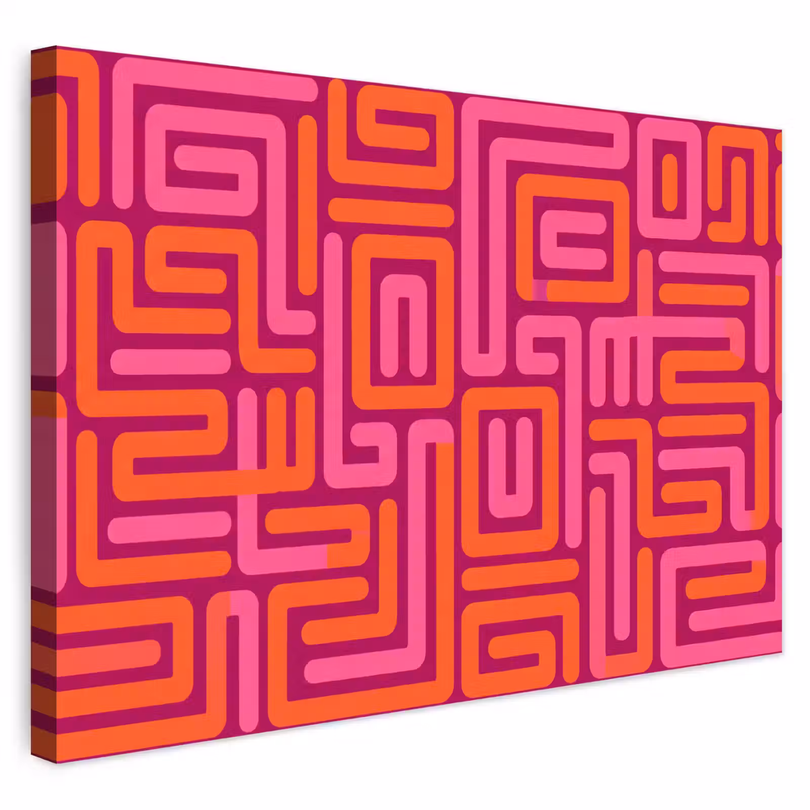 Buiten canvas - Abstract - Patroon - Lijnen - Roze - Oranje — 1