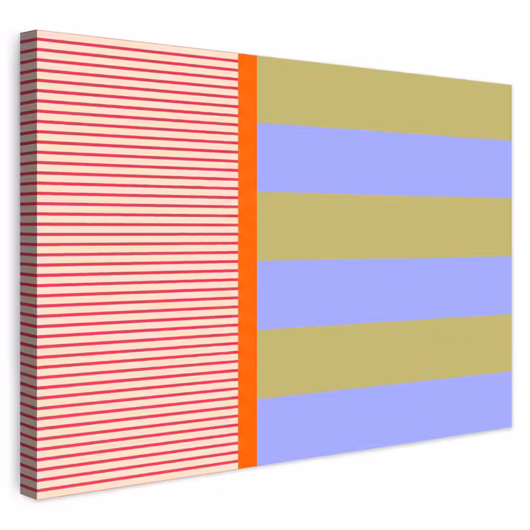Buiten canvas - Abstract - Geometrie - Strepen - Blokken - Rood — 1