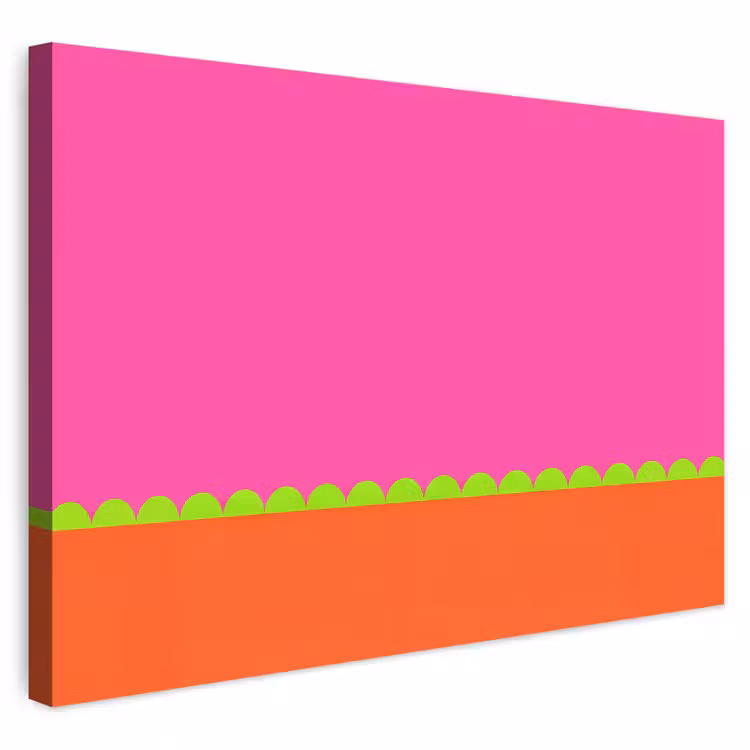 Buiten canvas - Abstract - Geometrisch - Kleurblokken - Roze - Oranje — 1