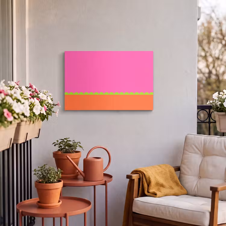 Buiten canvas - Abstract - Geometrisch - Kleurblokken - Roze - Oranje — 3