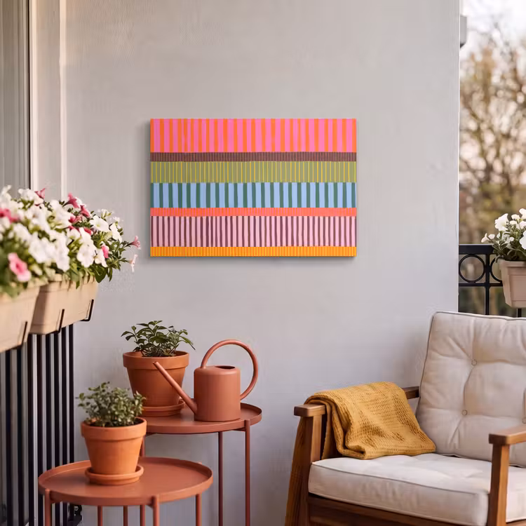 Buiten canvas - Abstract - Strepen - Modern - Kleurrijk - Kunst — 3