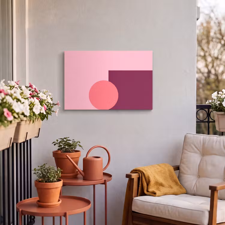 Buiten canvas - Abstract - Vormen - Roze - Modern - Design — 3