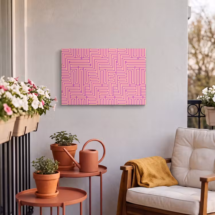 Buiten canvas - Patroon - Lijnen - Abstract - Modern - Paars — 3