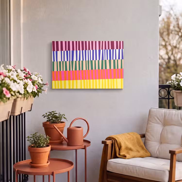 Buiten canvas - Patroon - Strepen - Abstract - Modern - Kleurrijk — 3