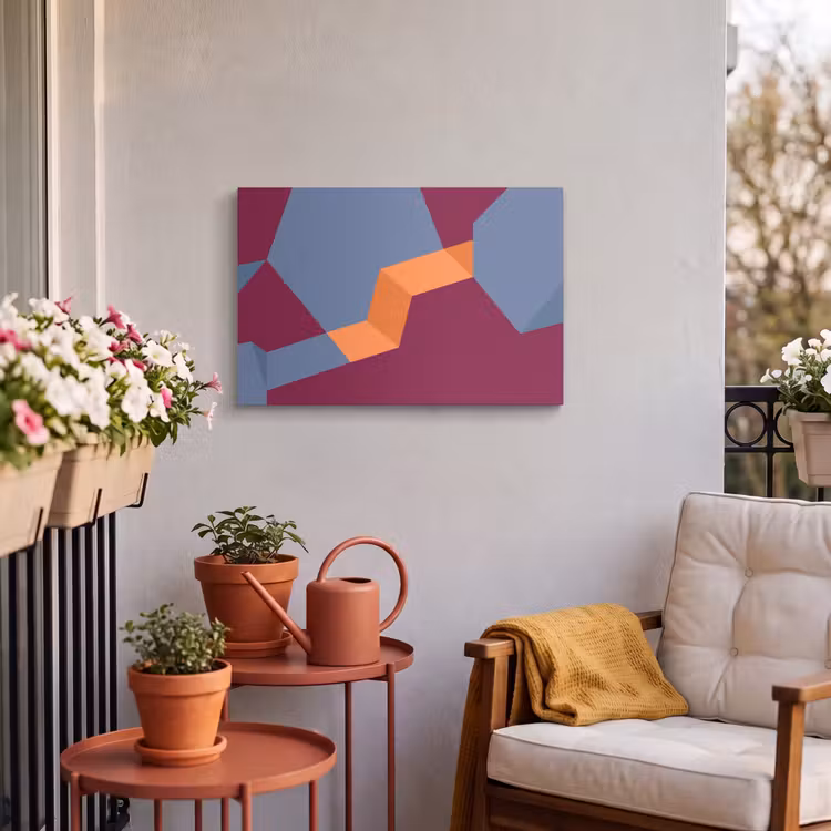 Buiten canvas - Abstract - Vormen - Modern - Blauw - Oranje — 3