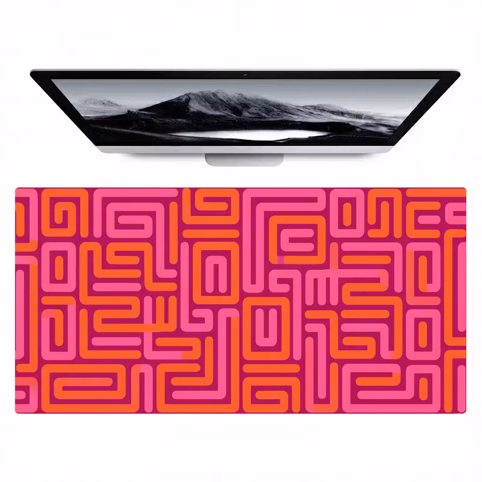 Bureau onderlegger - Abstract - Patroon - Lijnen - Roze - Oranje — 1