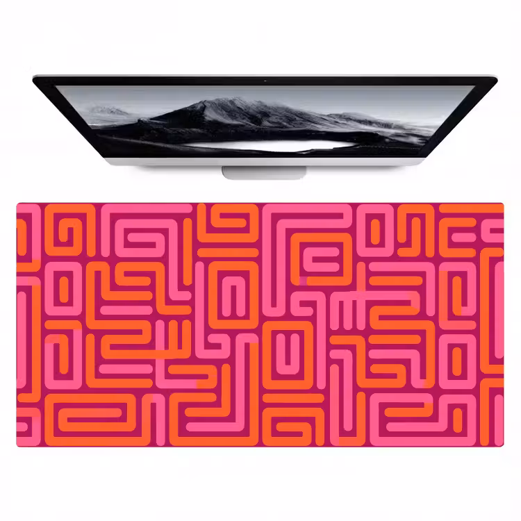 Bureau onderlegger - Abstract - Patroon - Lijnen - Roze - Oranje — 1