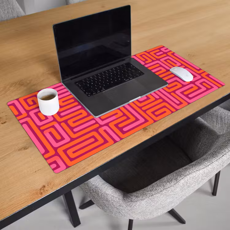 Bureau onderlegger - Abstract - Patroon - Lijnen - Roze - Oranje — 3