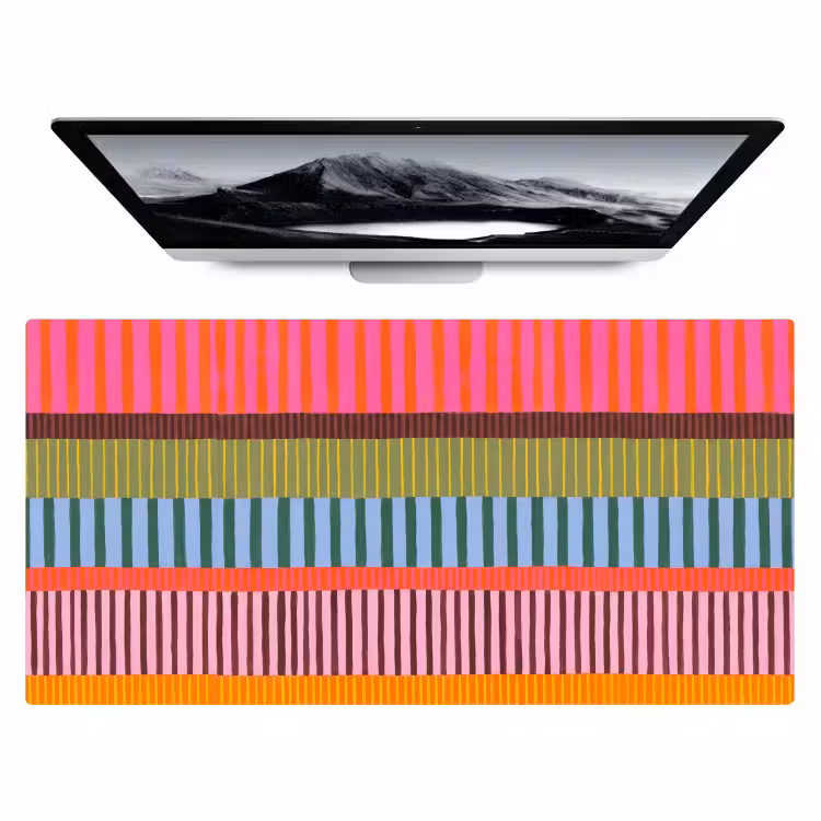 Bureau onderlegger - Abstract - Strepen - Modern - Kleurrijk - Kunst — 1