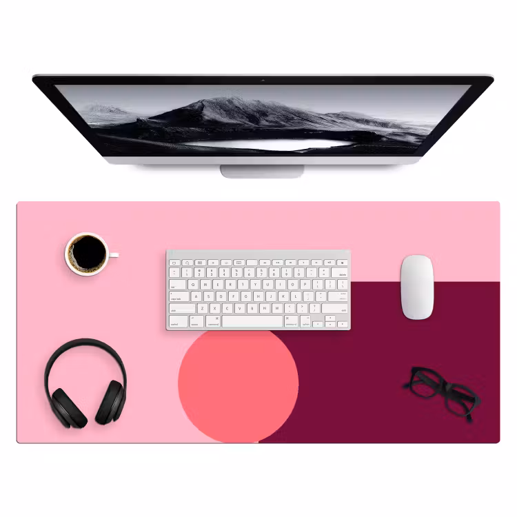 Bureau onderlegger - Abstract - Vormen - Roze - Modern - Design — 4