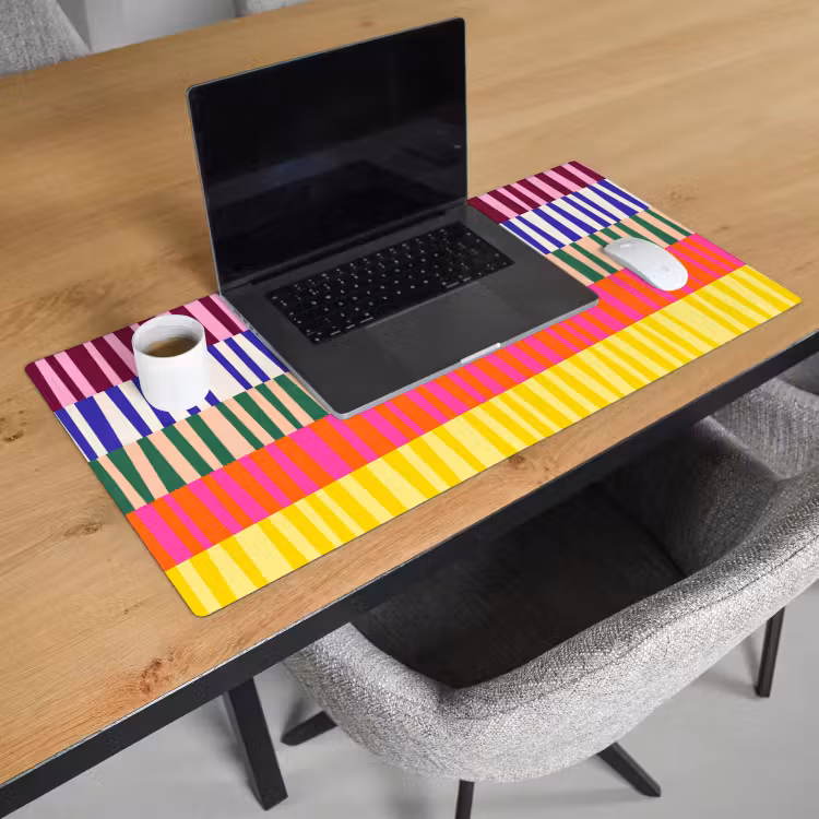 Bureau onderlegger - Patroon - Strepen - Abstract - Modern - Kleurrijk — 3
