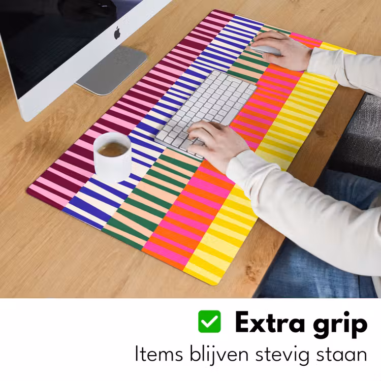 Bureau onderlegger - Patroon - Strepen - Abstract - Modern - Kleurrijk — 6