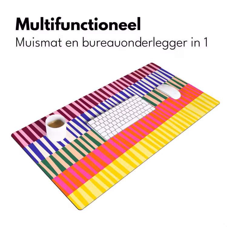 Bureau onderlegger - Patroon - Strepen - Abstract - Modern - Kleurrijk — 7