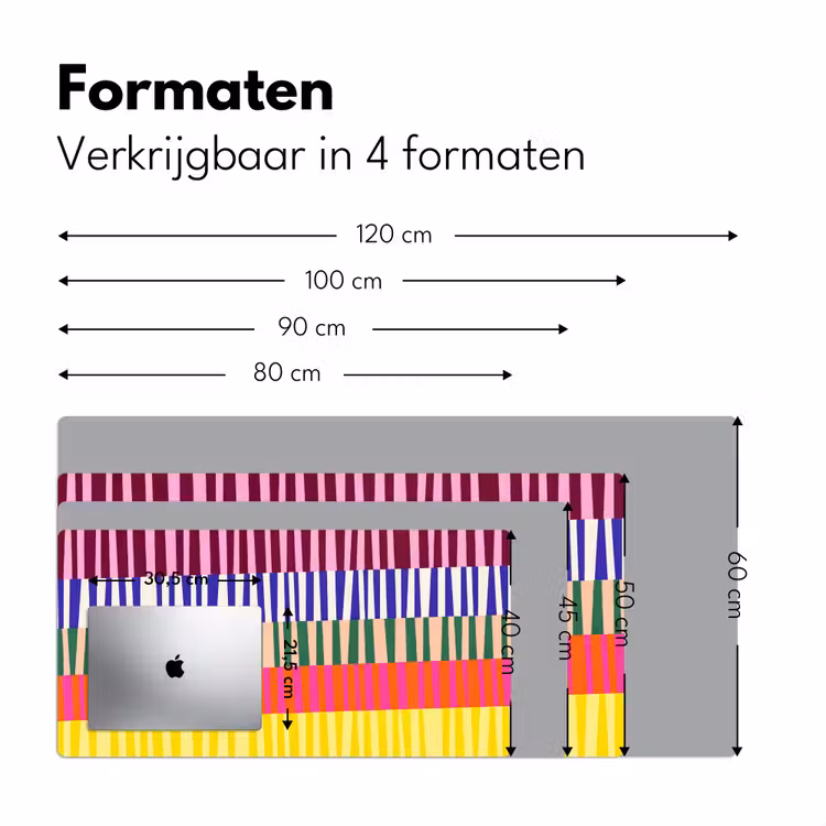 Bureau onderlegger - Patroon - Strepen - Abstract - Modern - Kleurrijk — 8