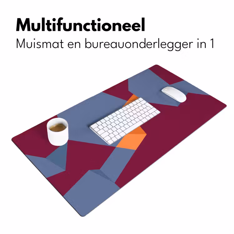 Bureau onderlegger - Abstract - Vormen - Modern - Blauw - Oranje — 7