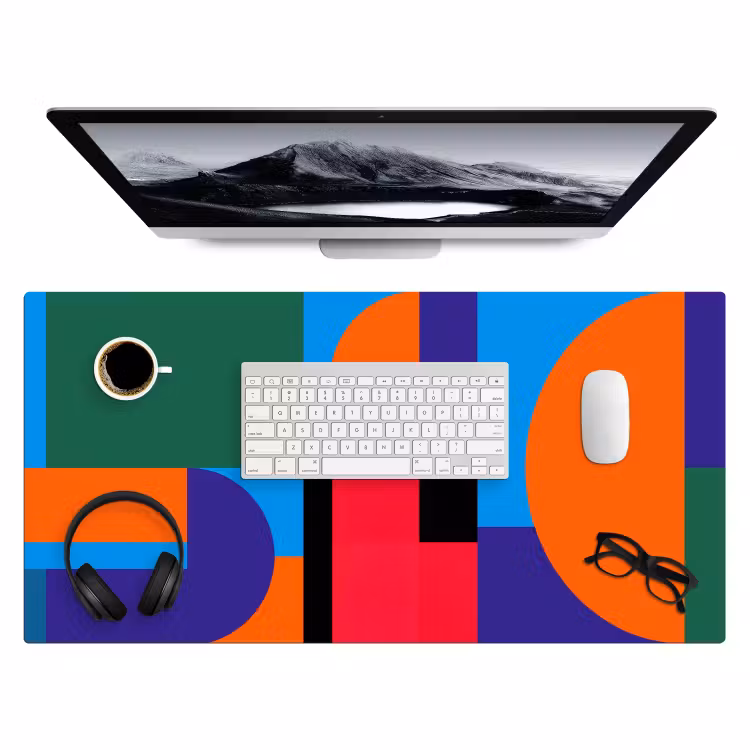 Bureau onderlegger - Geometrisch - Abstract - Vormen - Kleurrijk - Modern — 4