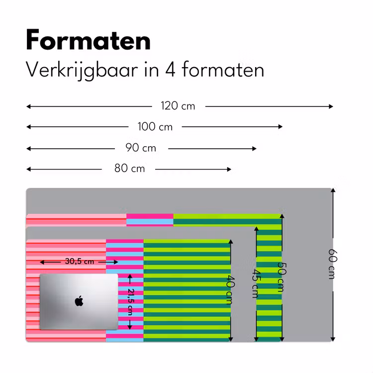 Bureau onderlegger - Patroon - Strepen - Modern - Abstract - Kleurrijk — 8