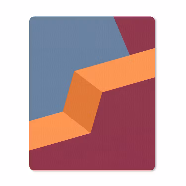 Muismat - Abstract - Vormen - Modern - Blauw - Oranje — 1