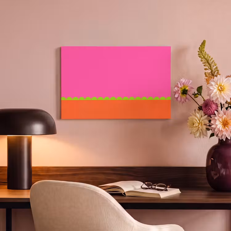 Canvas schilderij - Abstract - Geometrisch - Kleurblokken - Roze - Oranje — 3