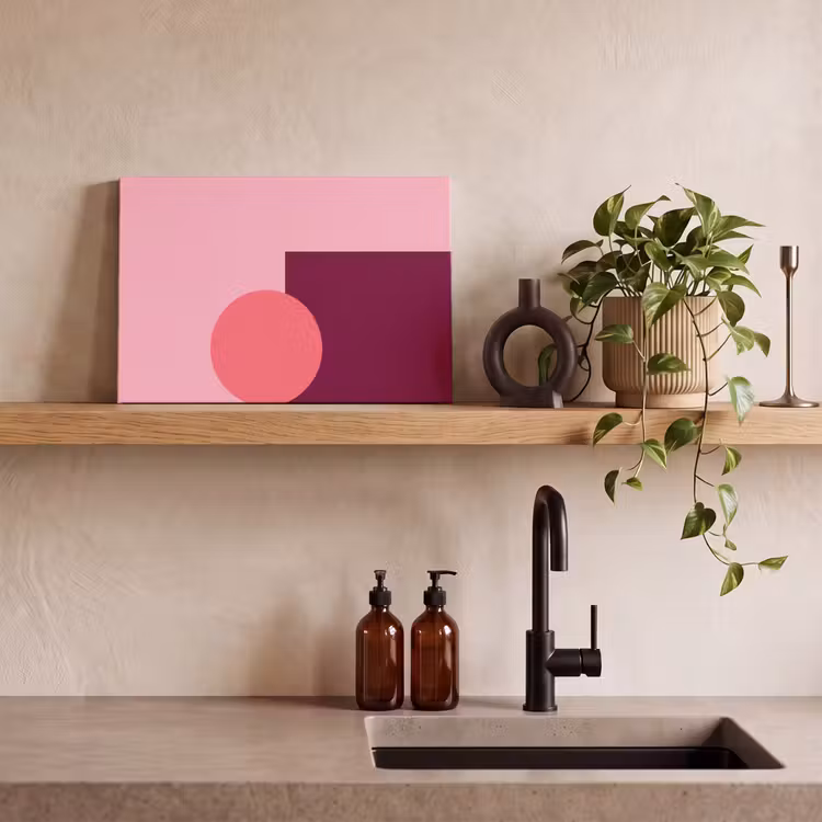 Canvas schilderij - Abstract - Vormen - Roze - Modern - Design — 2