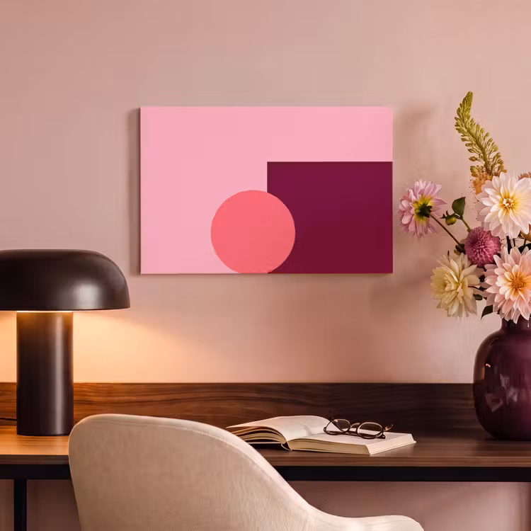 Canvas schilderij - Abstract - Vormen - Roze - Modern - Design — 3