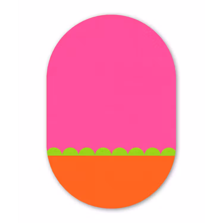 Muurovaal - Abstract - Geometrisch - Kleurblokken - Roze - Oranje — 3