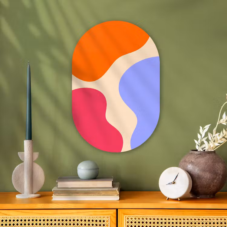 Muurovaal - Abstract - Organische vormen - Design - Modern - Kleurrijk — 2