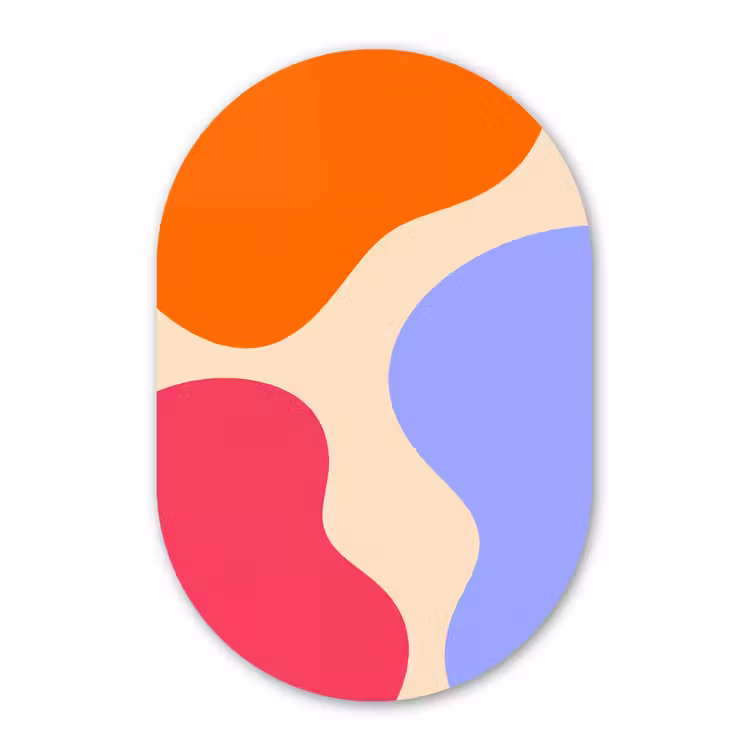 Muurovaal - Abstract - Organische vormen - Design - Modern - Kleurrijk — 3