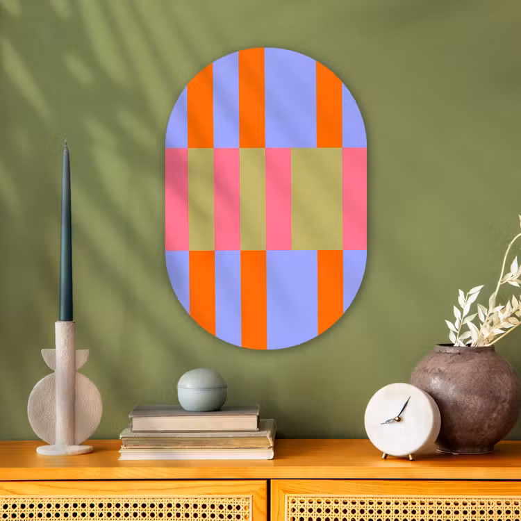 Muurovaal - Abstract - Patroon - Geometrisch - Kleurrijk - Modern — 2