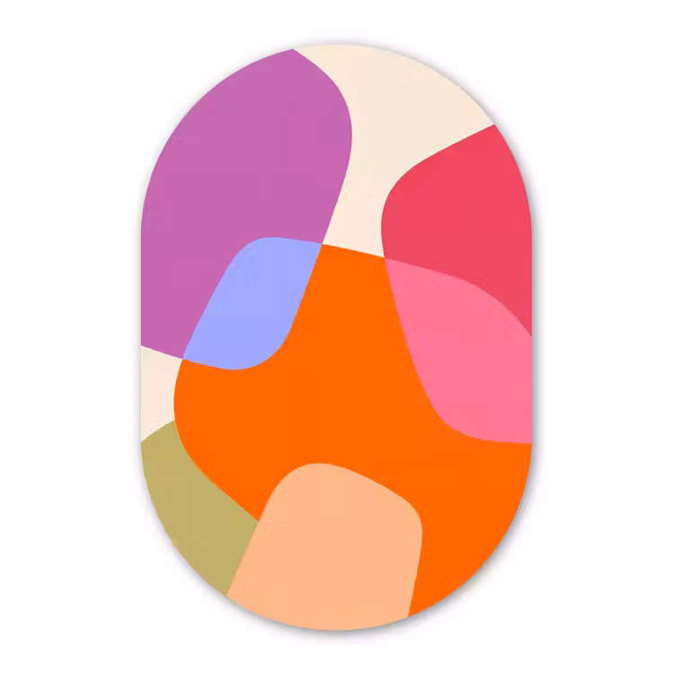 Muurovaal - Abstract - Vormen - Modern - Kleurrijk — 3