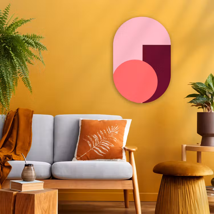 Muurovaal - Abstract - Vormen - Roze - Modern - Design — 1