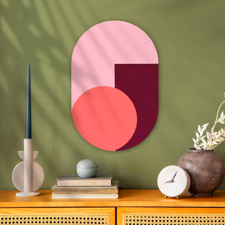 Muurovaal - Abstract - Vormen - Roze - Modern - Design — 2