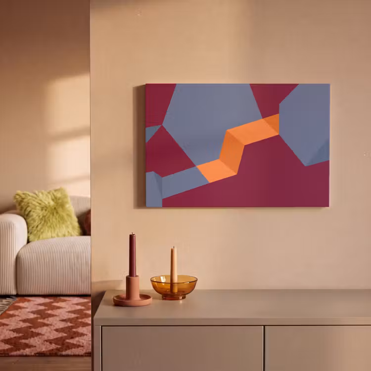 Canvas schilderij - Abstract - Vormen - Modern - Blauw - Oranje — 1