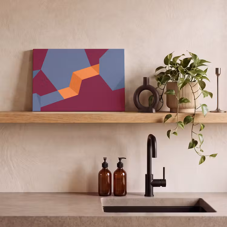 Canvas schilderij - Abstract - Vormen - Modern - Blauw - Oranje — 2